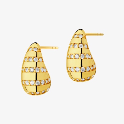 Złote kolczyki w kształcie łezki z cyrkoniami z kolekcji Shine Artelioni