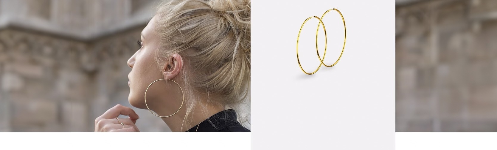 Złote kolczyki koła