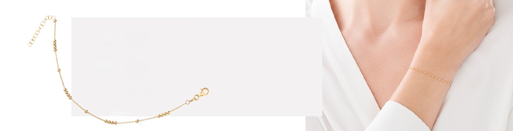 Złota bransoletka, ankier - kulki