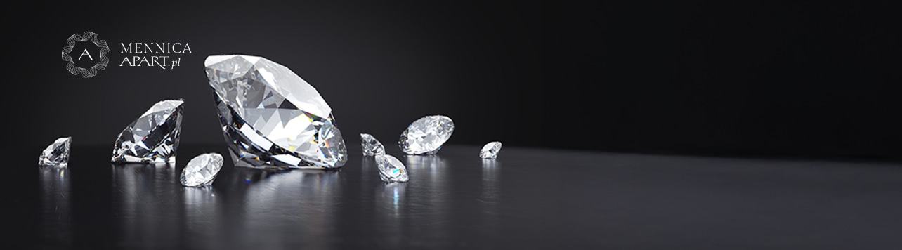 Diamenty rozrzucone na blacie