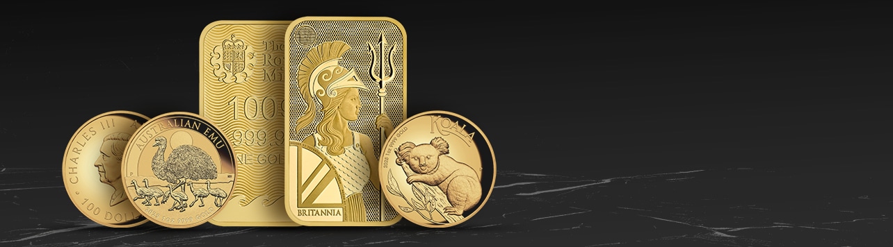 Złote sztabki i monety