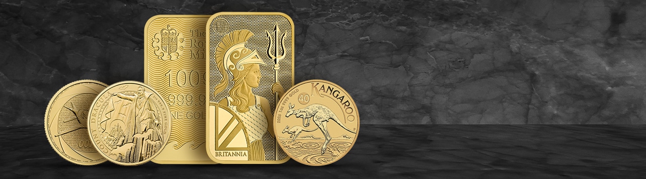 Złote sztabki i monety