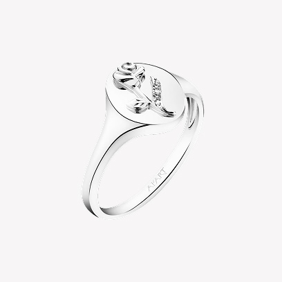 Kolekcja Secret Garder - srebrny pierścionek z grawerowaną różą