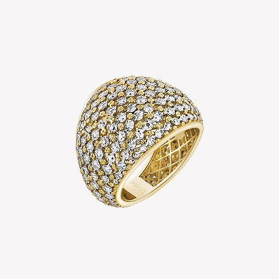 Złoty pierścionek z cyrkoniami