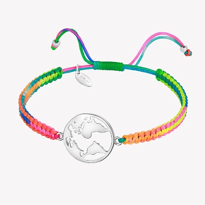 Bransoletka z elementami srebra z efektem Tie Dye - planeta