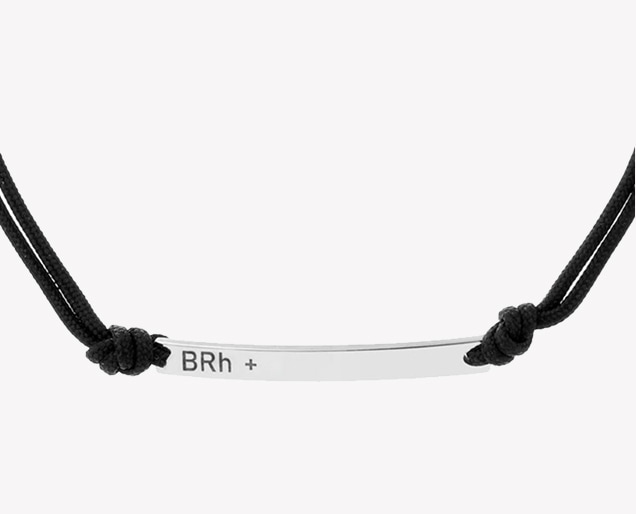 Bransoletka srebrna - grupa krwi Rh+