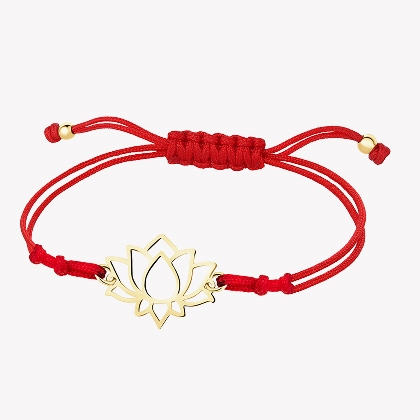 Bransoletka ze złotym motywem kwiatu lotosu