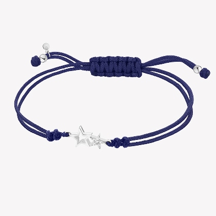 Bransoletka z elementami srebra i cyrkoniami - gwiazdy