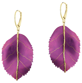 Kolczyki ze srebra i tytanu - liście