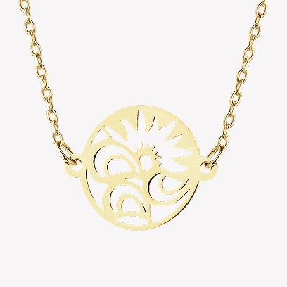 Złoty naszyjnik z zawieszką - joga