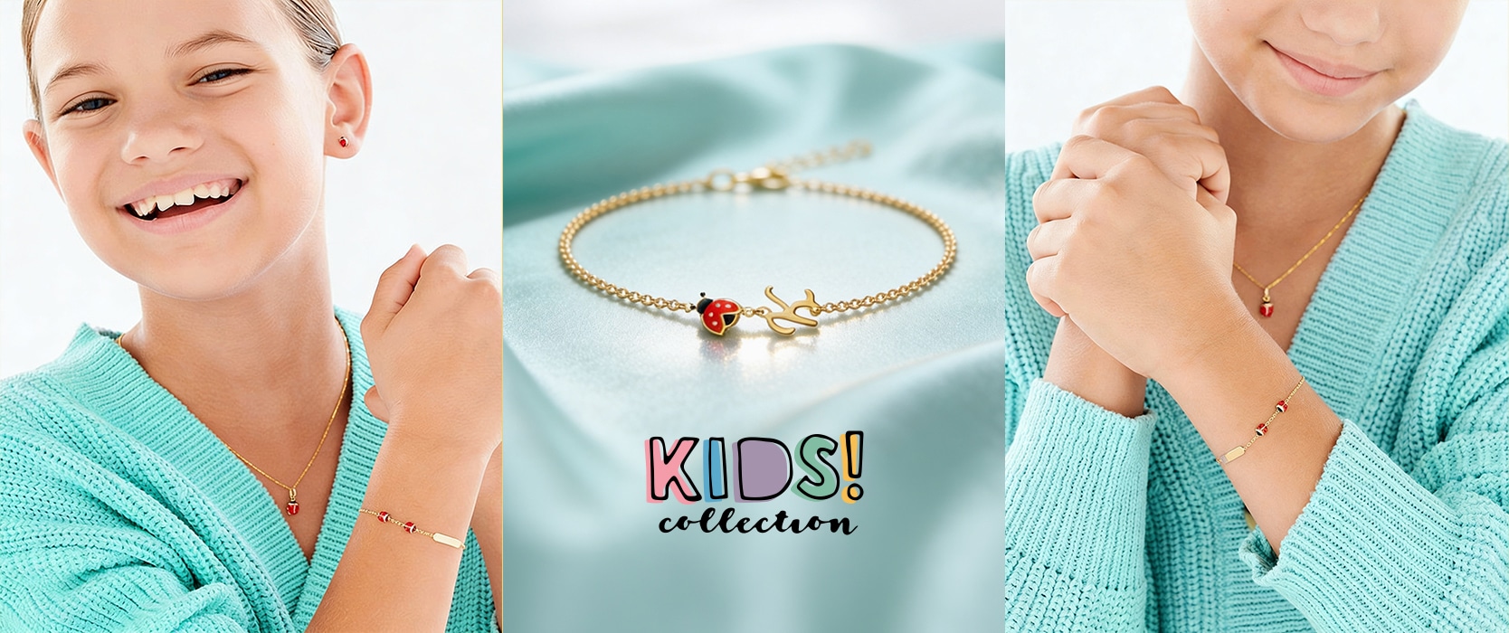 Dzieci prezentujące biżuterię z kolekcji Kids collection