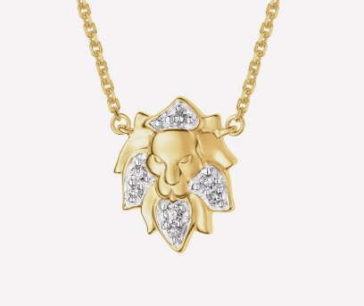 Naszyjnik z żółtego złota z diamentami – Lew