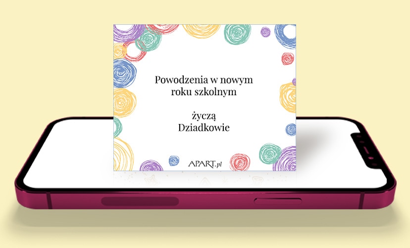 elektroniczne życzenia - karta z motywem kolorowych kółek