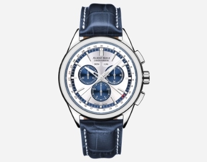 Złoty zegarek Albert-reiele z różową kopertą