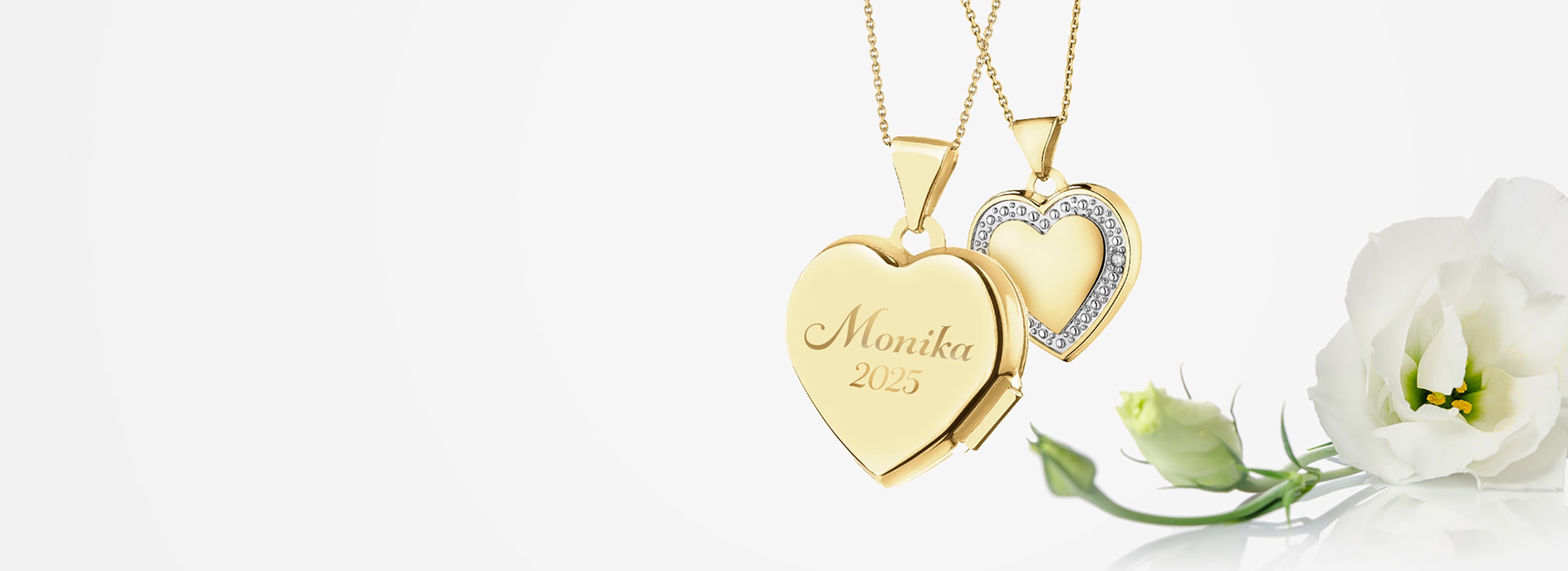 Złote zawieszki w kształcie serca z grawerem