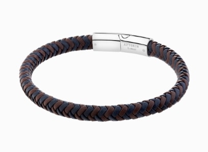 Bransoletka ze stali szlachetnej i skóry