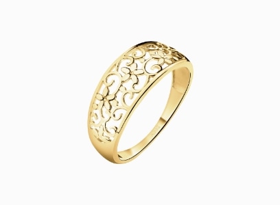 Złoty pierścionek - kwiaty