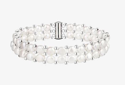 Bransoletka srebrna z perłami