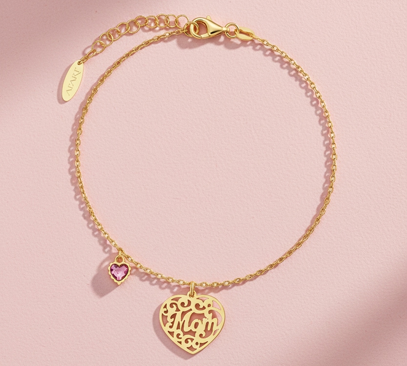 Złota bransoletka z dwoma złotymi zawieszkami w kształcie serc