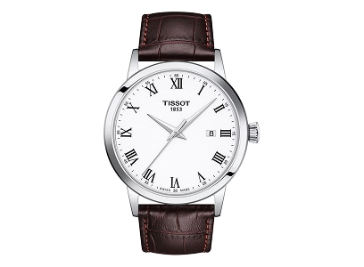 Zegarek ze skórzanym paskiem marki Tissot