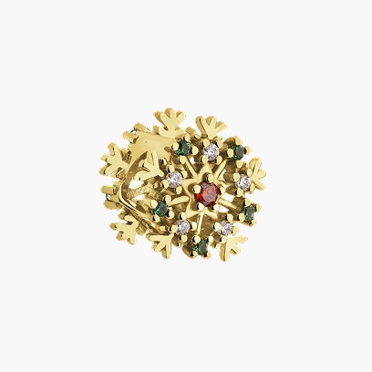 Zawieszka srebrna beads z cyrkoniami - śnieżynka