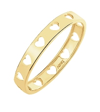 Złoty pierścionek - serca