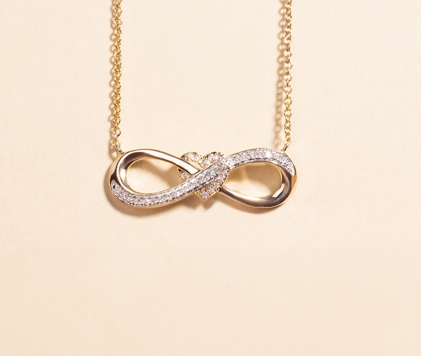 Złota zawieszka z cyrkoniami - nieskończoność