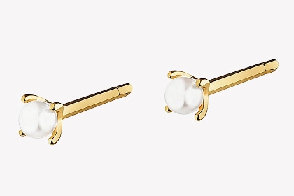 Złote kolczyki z perłami