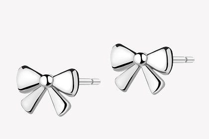 Srebrne kolczyki - kokardki