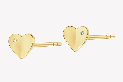 Złote kolczyki - serca