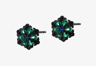 Kolczyki srebrne z cyrkoniami - rozety