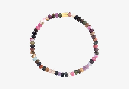 Bransoletka ze stali szlachetnej z turmalinami