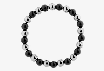 Czarno-srebrna męska bransoletka
