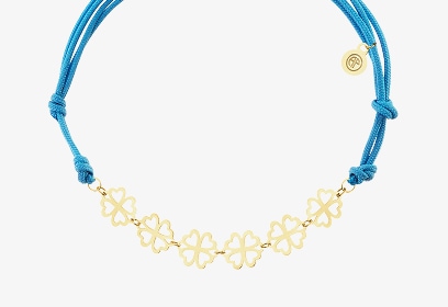 Złota bransoletka ze sznurkiem