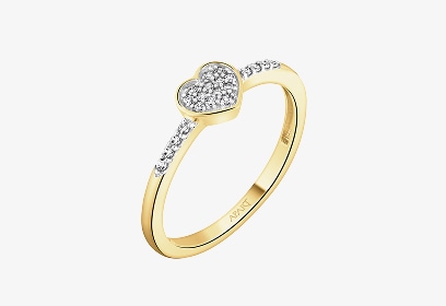 Złoty pierścionek z sercem