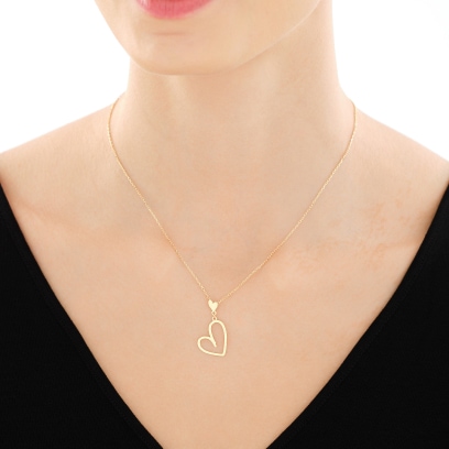 Złoty Naszyjnik z zawieszką w kształcie serca