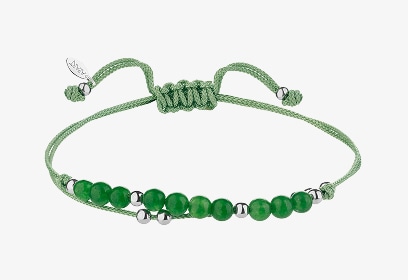 Bransoletka z elementami srebra i kamieniami chalcedonu - kulki