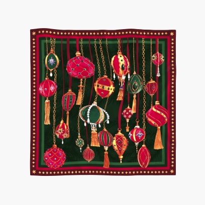 Apaszka jedwabna z świątecznym motywem