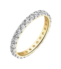 Pierścionek z żółtego złota z brylantami - Eternity