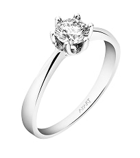 Pierścionek z białego złota z brylantem