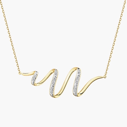 Naszyjnik z żółtego złota z diamentami