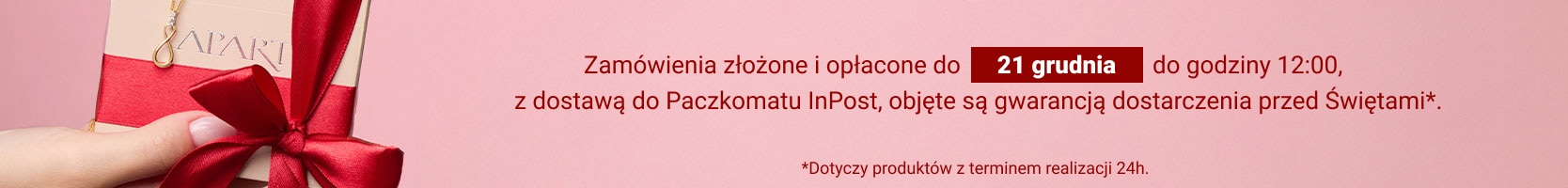 banner informujący o gwarantowanej dostawie przed świętami