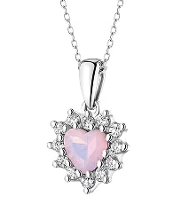 Zawieszka srebrna z cyrkoniami - serce