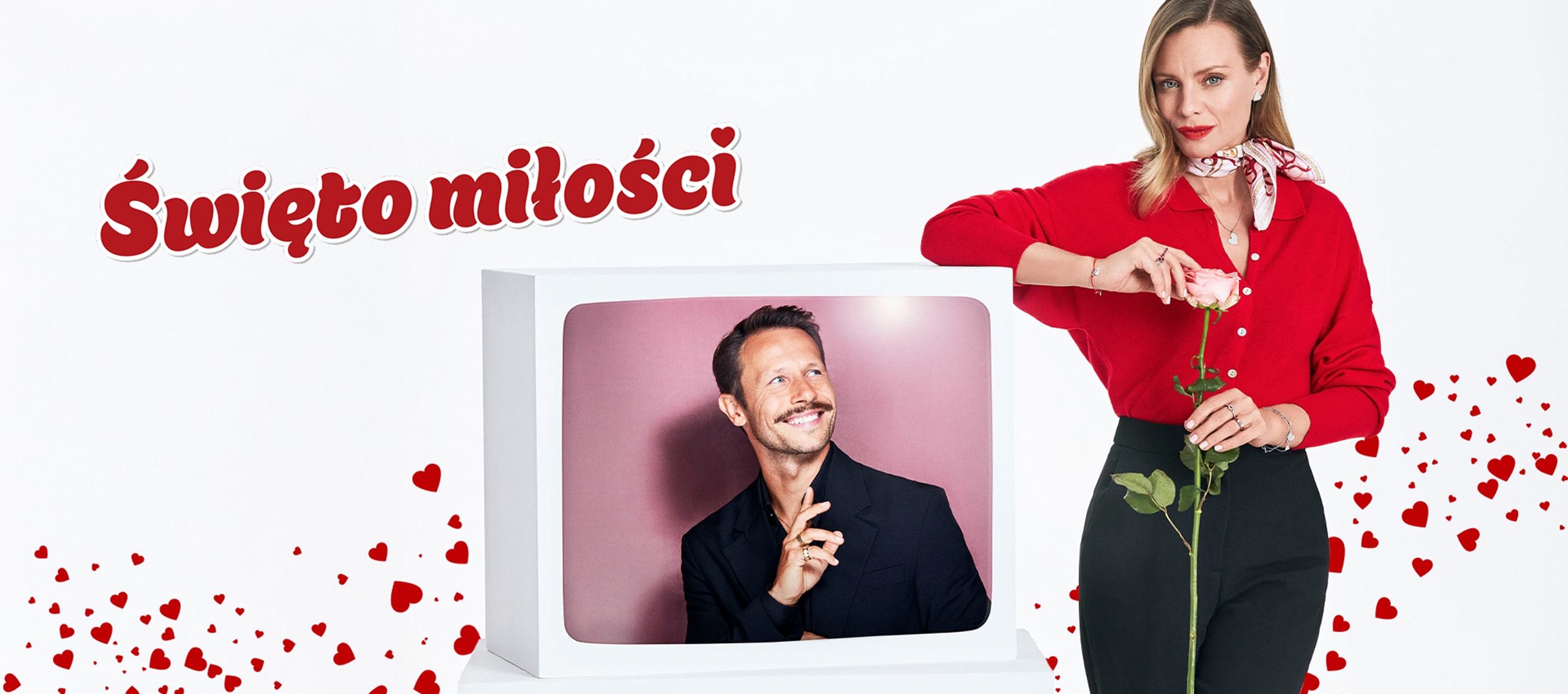 Magdalena Boczarska z różą w dłoni i Mateusz Banasiuk w romantycznej aranżacji