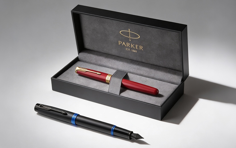 Dwa pióra marki Parker - czerwone i czarne
