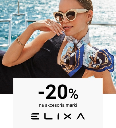 Zosia Nowak prezentuje okulary i apaszkę marki Elixa