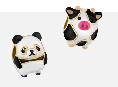 Dvě stopky - panda, kráva
