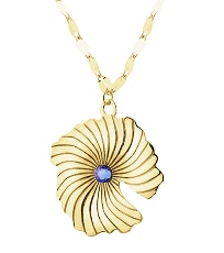 Gold pendant with diamond - leaf