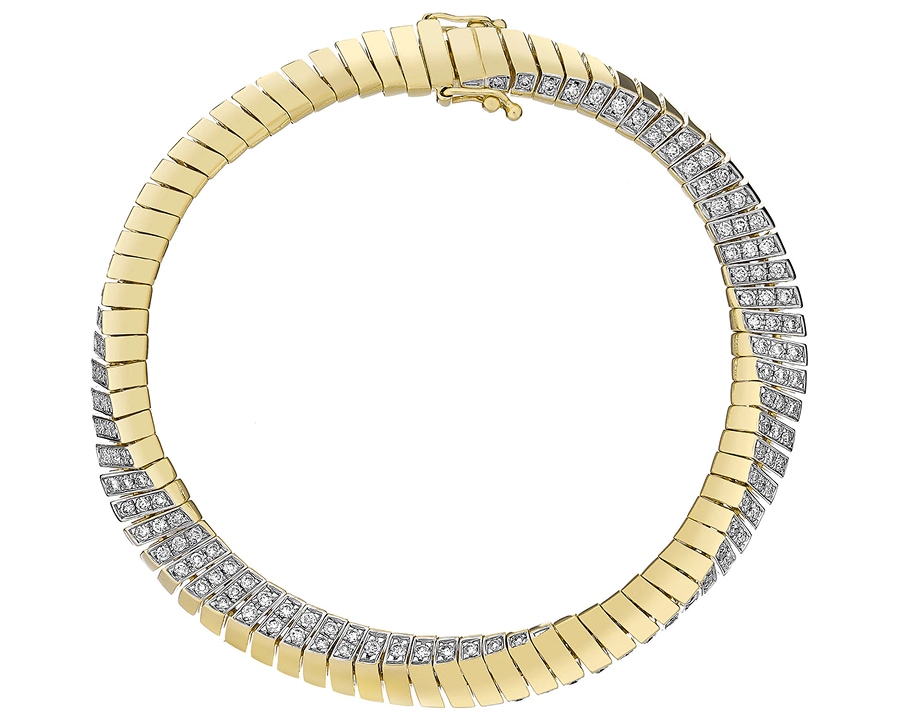 Bransoletka z żółtego złota z brylantami