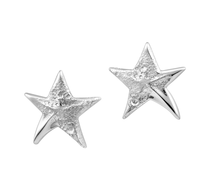 Srebrne kolczyki gwiazdy